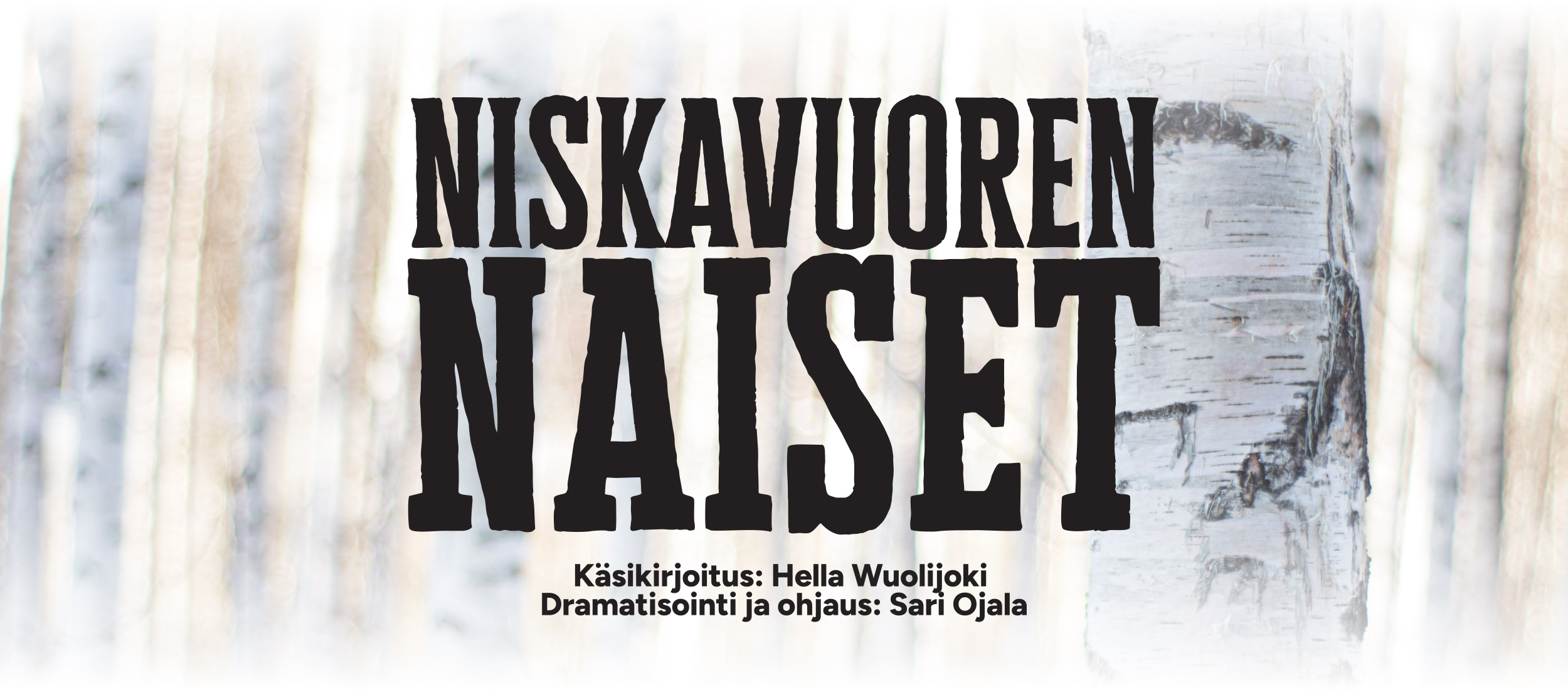 Vaaleassa koivumetsässä otettu taiteellinen ja tunnelmallinen kuva, jossa korostuvat valon ja varjon leikki sekä luonnon rauha. Tausta on hämyisä ja utuinen, luoden ilmavan ja rauhallisen tunnelman.